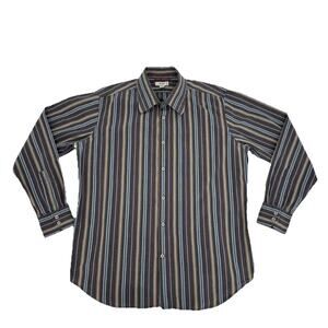 VTG Guess Shirt Men’s XL Multicolor Striped Long Sleeve Button Down Cotton Blend